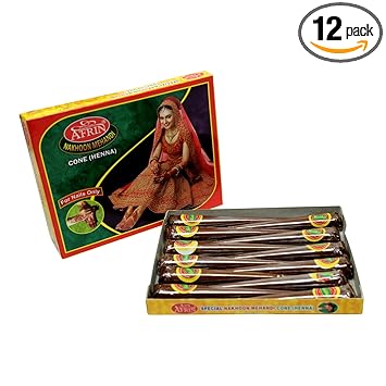 AFRIN Premium Henna Nails Cone (Big) Pack of 12 (14gm each)