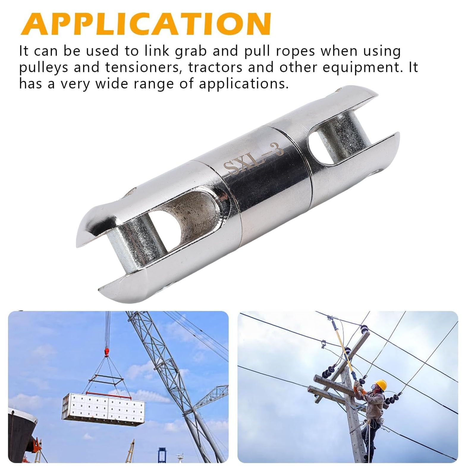 Connecteur Rotatif de Traction de Câble 3T, Matériau en Acier Inoxydable, Outil Rotatif Plus Lisse, 1 1/2 Po X 5 3/8 Po avec Broches Remplaçables, Applications Larges, pour