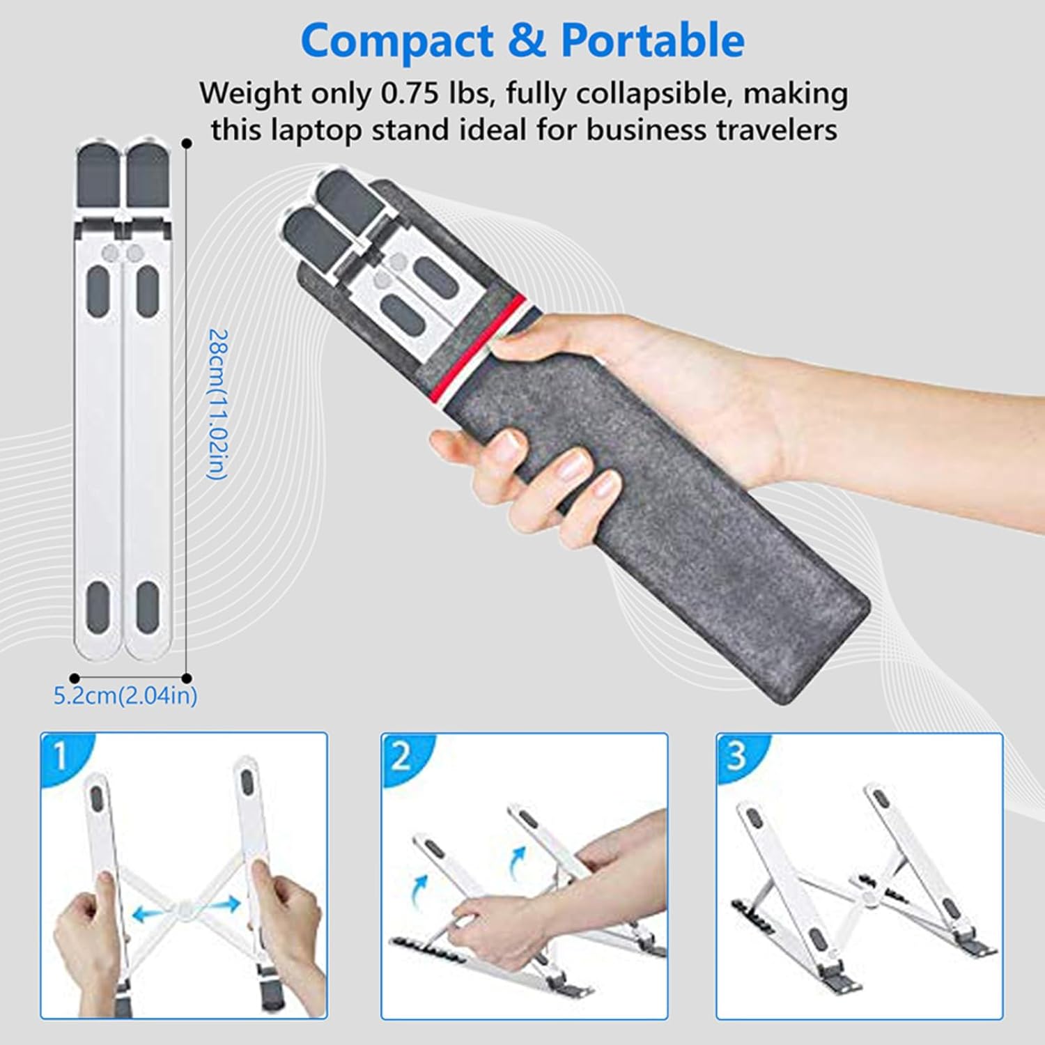 URBAN KINGS Height Adjustable Laptop Stand for Desk, Portable Laptop Holder, Foldable Notebook Stand 29 71zba1T6VKL. SL1500