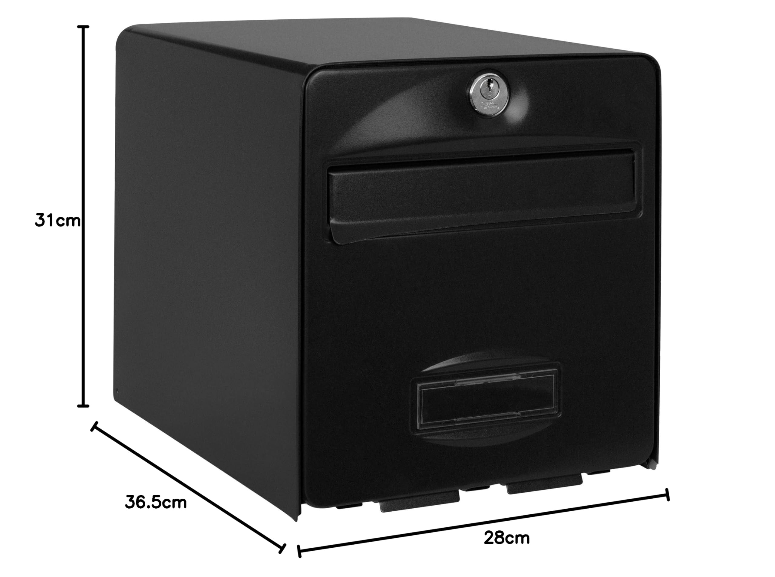 BURG-WÄCHTER Boîte aux Lettres Agréée La Poste, 1 Porte, 508 NO BALthazar, Noir, en Acier Galvanisé, Avec Porte à Ouverture Totale et Stop-Courrier (Porte bloquée à 120°)