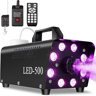 PAIFIEVD Fog Machine with 13 Colorful LED Lights Effect, Auto Spray Smoke Machine,500W and 2000CFM Fog with Wireless Remot...