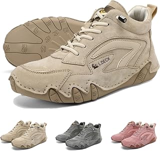Women Italian Handmade Suede High Boots, Beck Explorer Shoes Women Waterproof Non-Slip Lightweight Breathable Outdoor Chukka Boots for Hiking (Color : Khaki, Size : US 6.5)