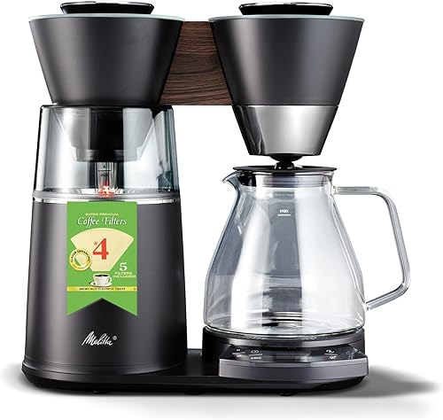 Melitta Vision - Cafetera de goteo de 12 tazas, automática y programable, capacidad de 96 onzas con 5 filtros de café