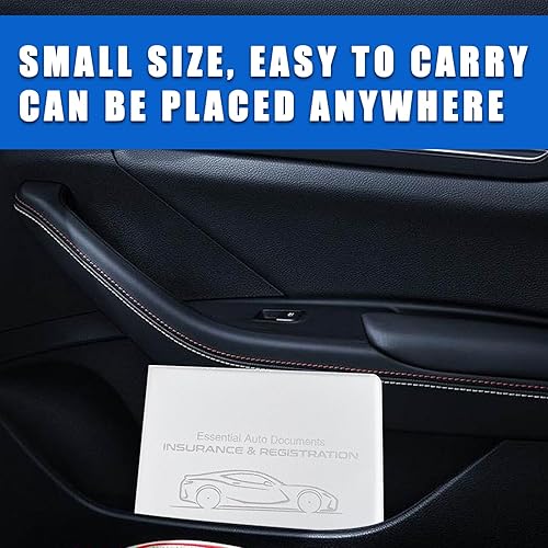 Miniatura 6 de Ziciner Soporte para seguro de registro de automóvil, paquete de 2 organizadores esenciales para documentos de tarjetas de automóvil con cierre de