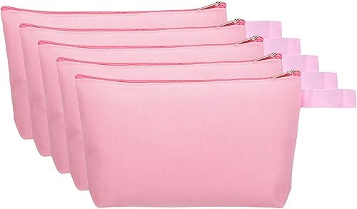 Miniatura 1 de PATIKIL Bolsas de maquillaje de lona con correa, estuche multiusos con cremallera para cosméticos, bolsa de almacenamiento de artículos de tocador