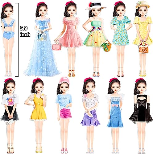 Miniatura 4 de Muñeca de papel magnética de princesa, juguetes de simulación, juego de rompecabezas para niñas de más de 3 años, aprendizaje preescolar, juego de