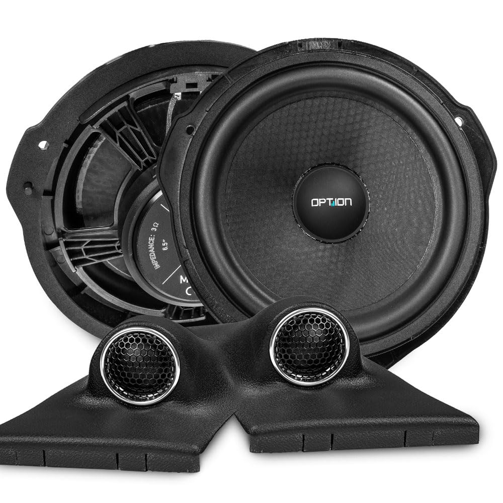 Option Kit de altavoces compatible con Mercedes Clase V W447 – 16,5 cm Plug & Play altavoces frontales con tweeter de tejido de 28 mm, incluye aislamiento y accesorios