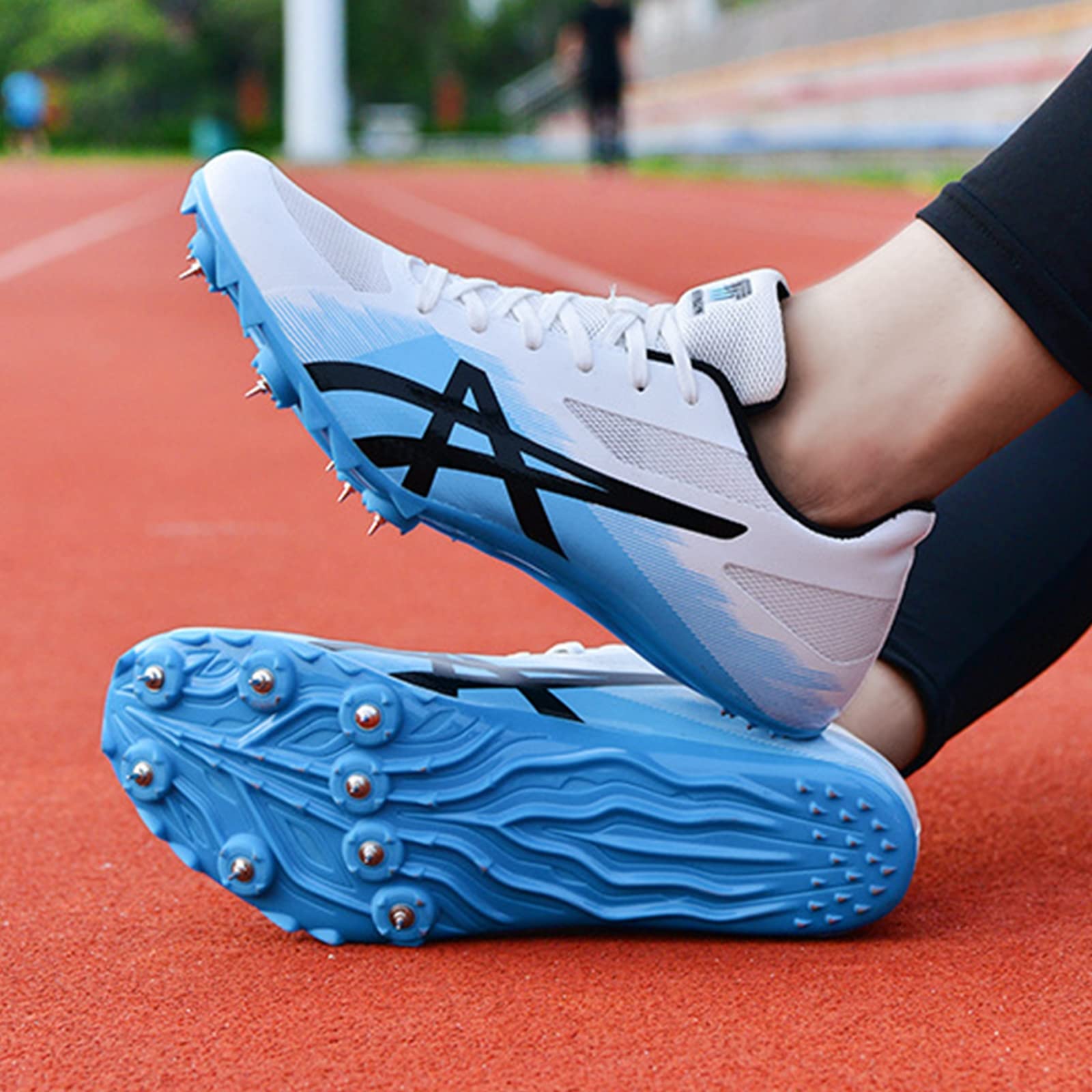 SDEQA Chaussures D'athlétisme pour Femmes avec des Pointes Baskets Sprint Jumping Racing Entraînement De Course Léger Respirant