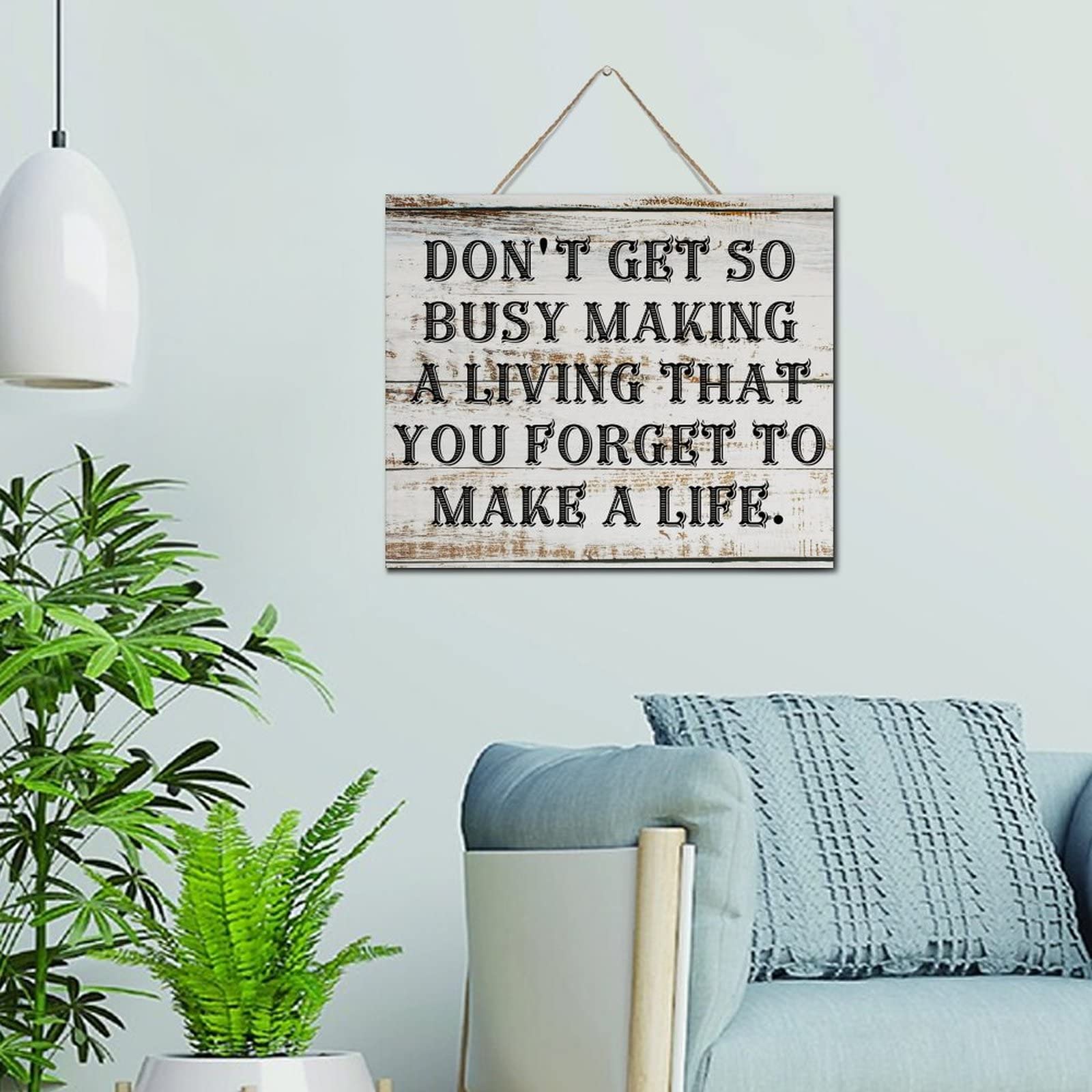 Plaque murale décorative en bois pour réduire le stress du télétravail à la maison