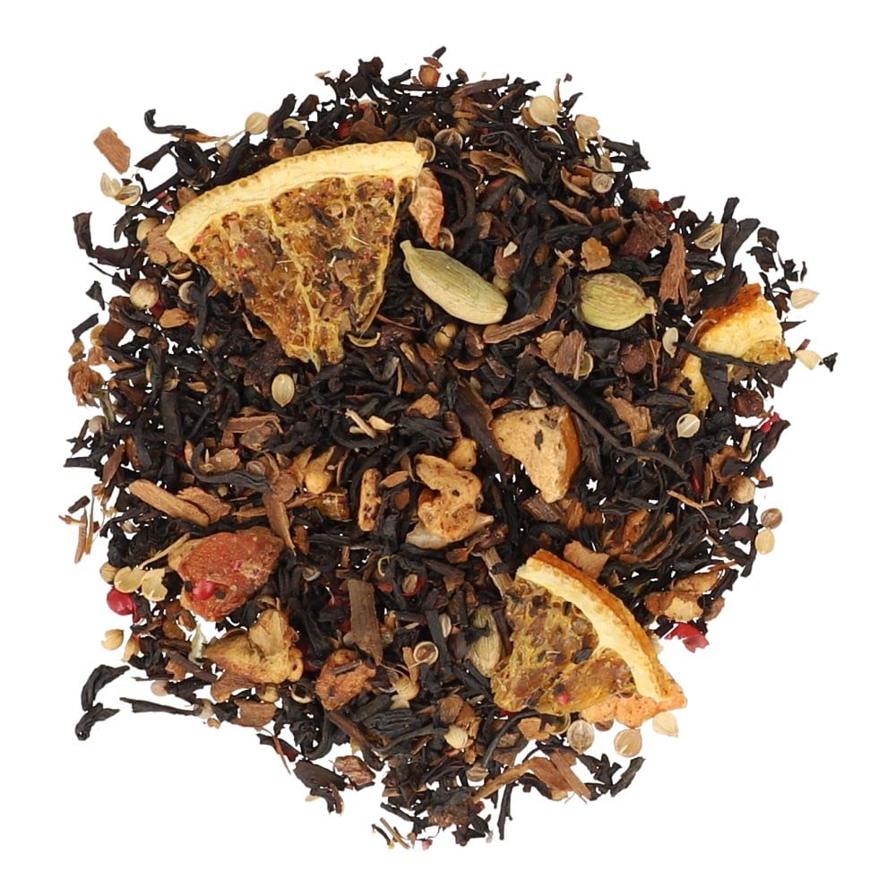 Té Rojo Pu Erh Arcoiris con Cardamomo, Canela, Manzana, Naranja, Clavo y Pimienta Rosa - Digestivo - 100 g