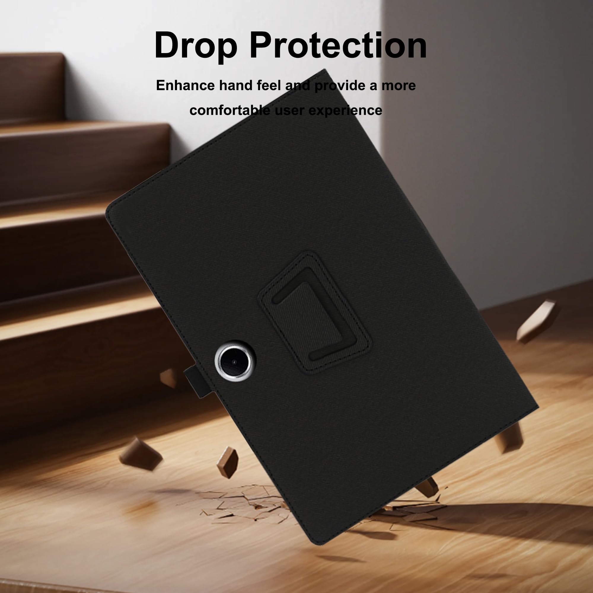 Coque pour Oppo Pad SE/OnePlus Pad Lite 11.0" Housse Protection Etui PU Cuir de Flip Case Cover + [1 Pièce] Verre Trempé Protection écran [Veille/Réveil Automatique] [Support Fonction] Noir