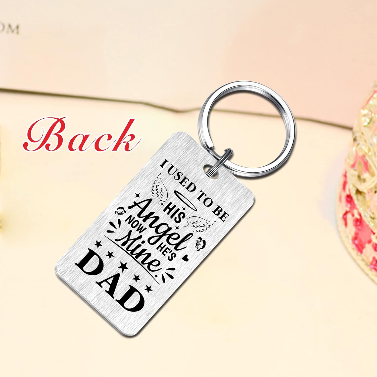 Jzxwan Dad Memorial Sympathy Gifts, Grieving Keychain for Loss of Dad, Father Remembrance Condolence Gifts for Daughter, In Memory of Father Keychain - Image 5