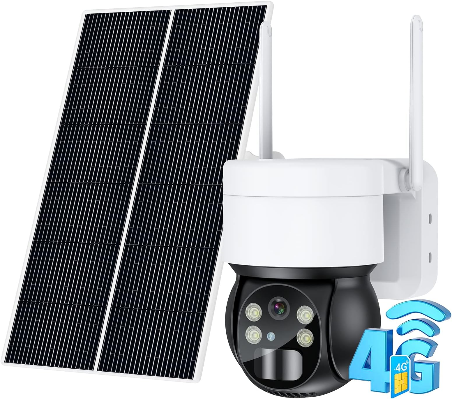 Ankway Solar Security Camera Outdoor Wireless, CCTV Camera Systems with Color Night Vision 360° PTZ WiFi Camera for Video Surveillance, IP65 Waterproof, AI Detection, Two-Way Audio, 3.5W Solar Panel