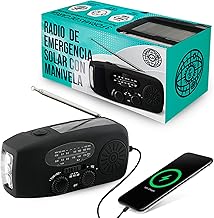 3JG Emergency Solar Radio with Crank FM/Am, LED Flashlight, USB Mobile Charger, 2000 mAh Rechargeable Battery, Solar and Manual Charging, SOS Alarm, for Camping and Survival