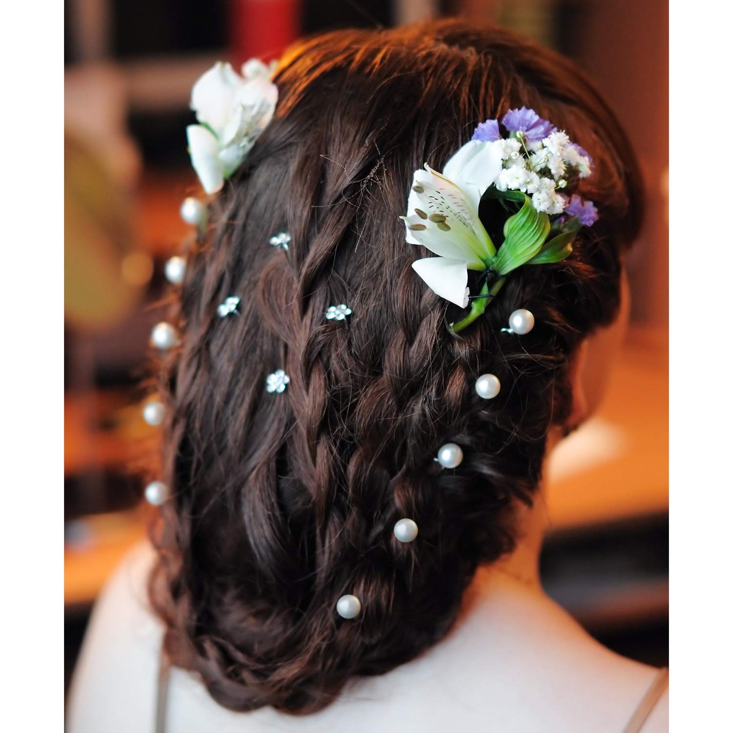 WILLBOND 40 Pack Pearl Hair Pins Wedding Bridal U Pins for Brides,0.4 Inch image 5