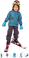 Vista 2 de Guantes de esquí de invierno guantes impermeables con forro de algodón cálido para niños