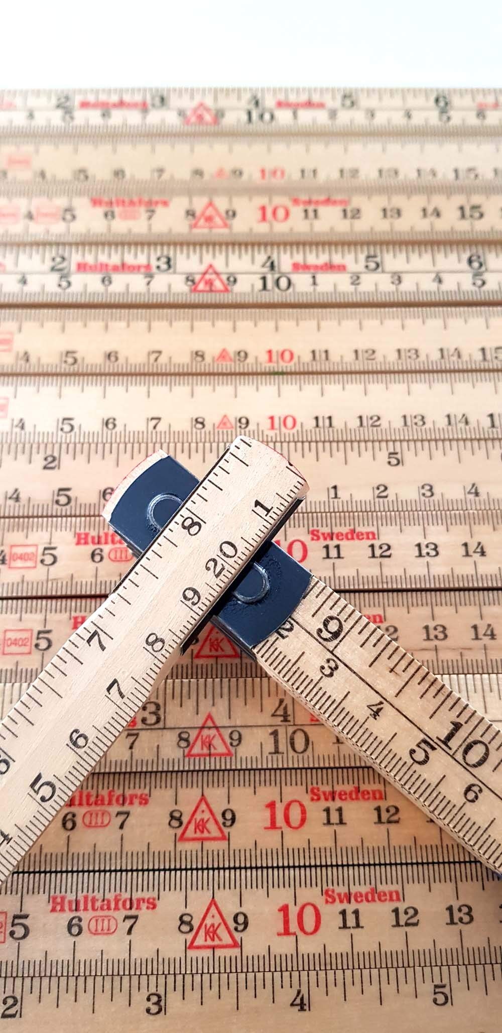 50x Hultafors Meterstab 2m natur Dezimeter rot Glasbirke biegsam nur 3 cm hoch