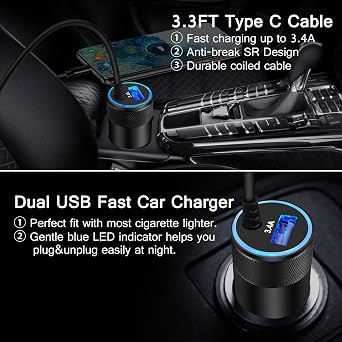 Type C Fast Car Charger for Samsung Galaxy A17/A16/A15/A14/5G/S26/S25 Ultra