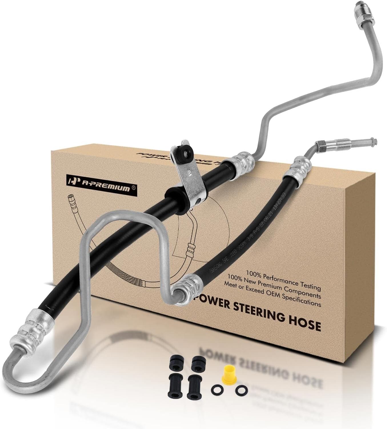 A-Premium Power Steering Pressure Hose Line Assembly Compatible with Jeep Grand Cherokee 2011, 3.6L, with O-ring, Pump To Gear/Rack Pinion