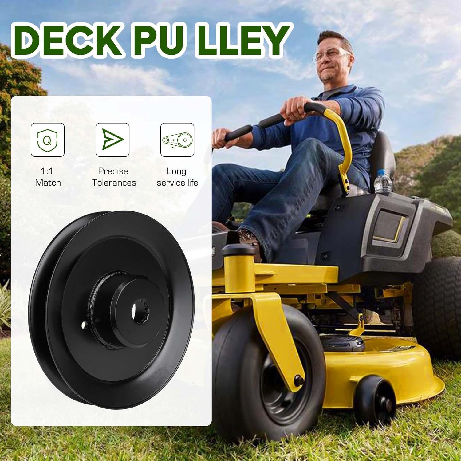 Spindle Pulley for Husqvarna 46 inch EZ4220 EZ4624 EZ5224 EZ5226 EZ4822 EZ4824 RZ4219 RZ4619 RZ4623 LSZ4622 LSZ5422 LSZ5424 Z246 539113962 2 Pack