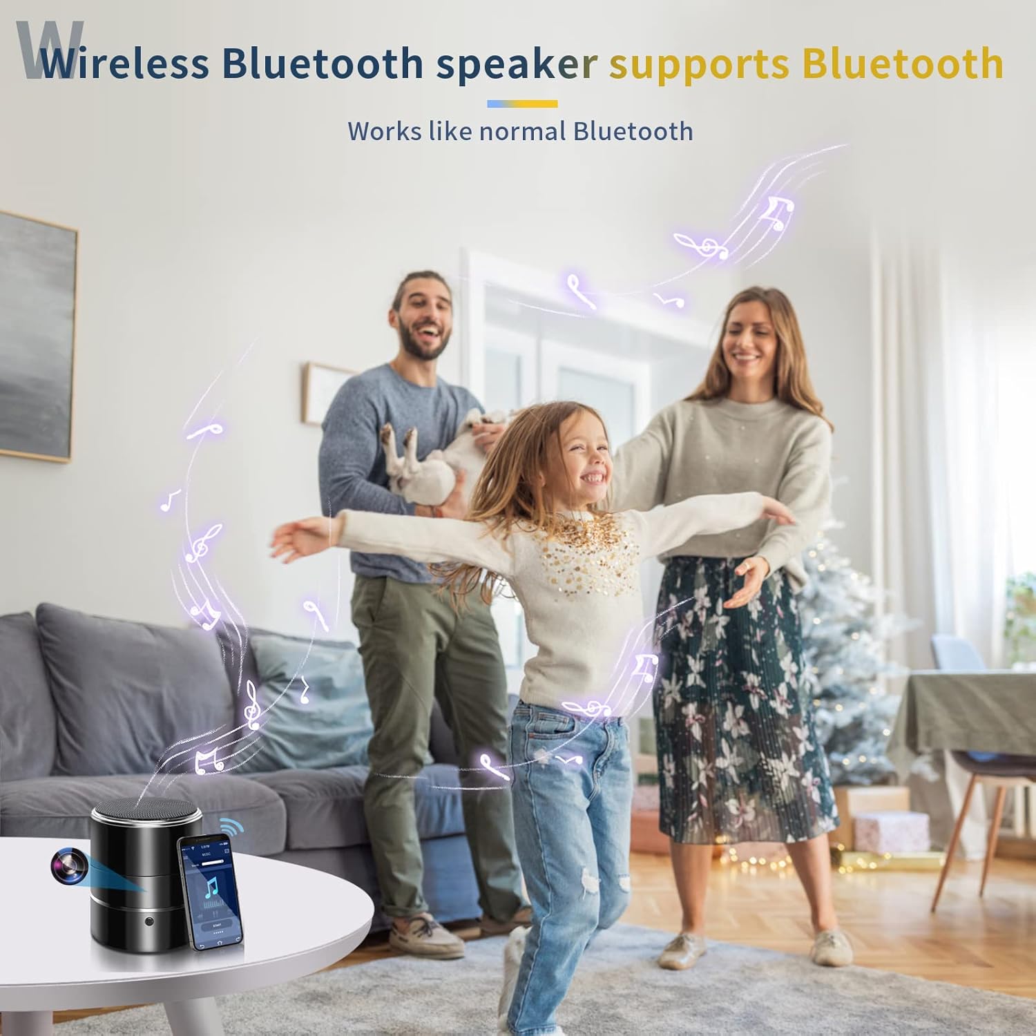 Security Camera with Bluetooth Speaker，HD 1080P Wireless WiFi Cameras with Motion Detection，240°Viewing Angle Indoor Camera for Home Office image 2 of 7 B0F8BLFZTW