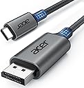 acer USB C to DisplayPort Cable 3.3FT (4K@60hz 2K@165Hz), Type-C to DisplayPort Cord (Sturdy Aluminum,Plug & Play) Thunderbolt 3/4/5 Compatible with MacBook Pro/Air, iPhone 16 Pro/Max, XPS, Surface