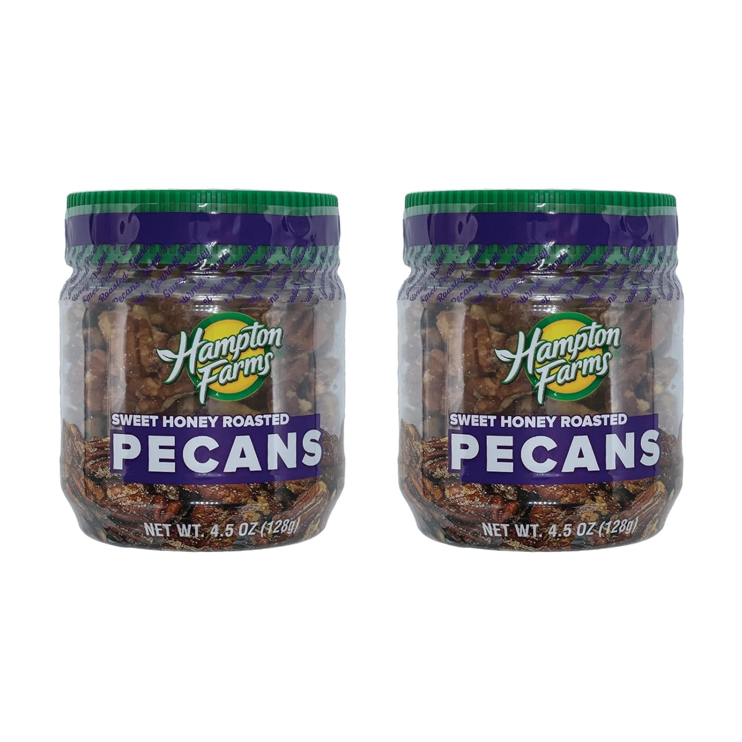 Hampton Farms - USA Grown Gourmet Nuts - Honey Roasted Pecans - 5 oz. Jars - 2 Pack