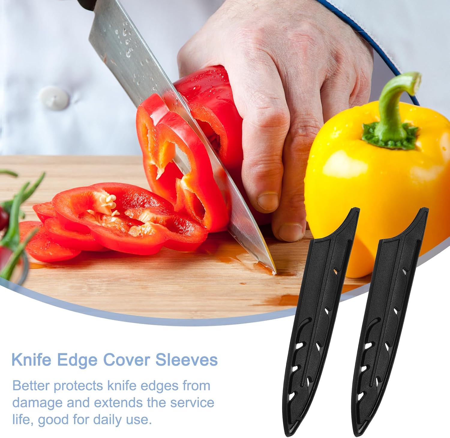 uxcell Knife Cover Sleeves Blade Edge Guards for 5" Utility Knife Blade Edge Protector Universal Knife Sheath for Kitchen, Black image 5