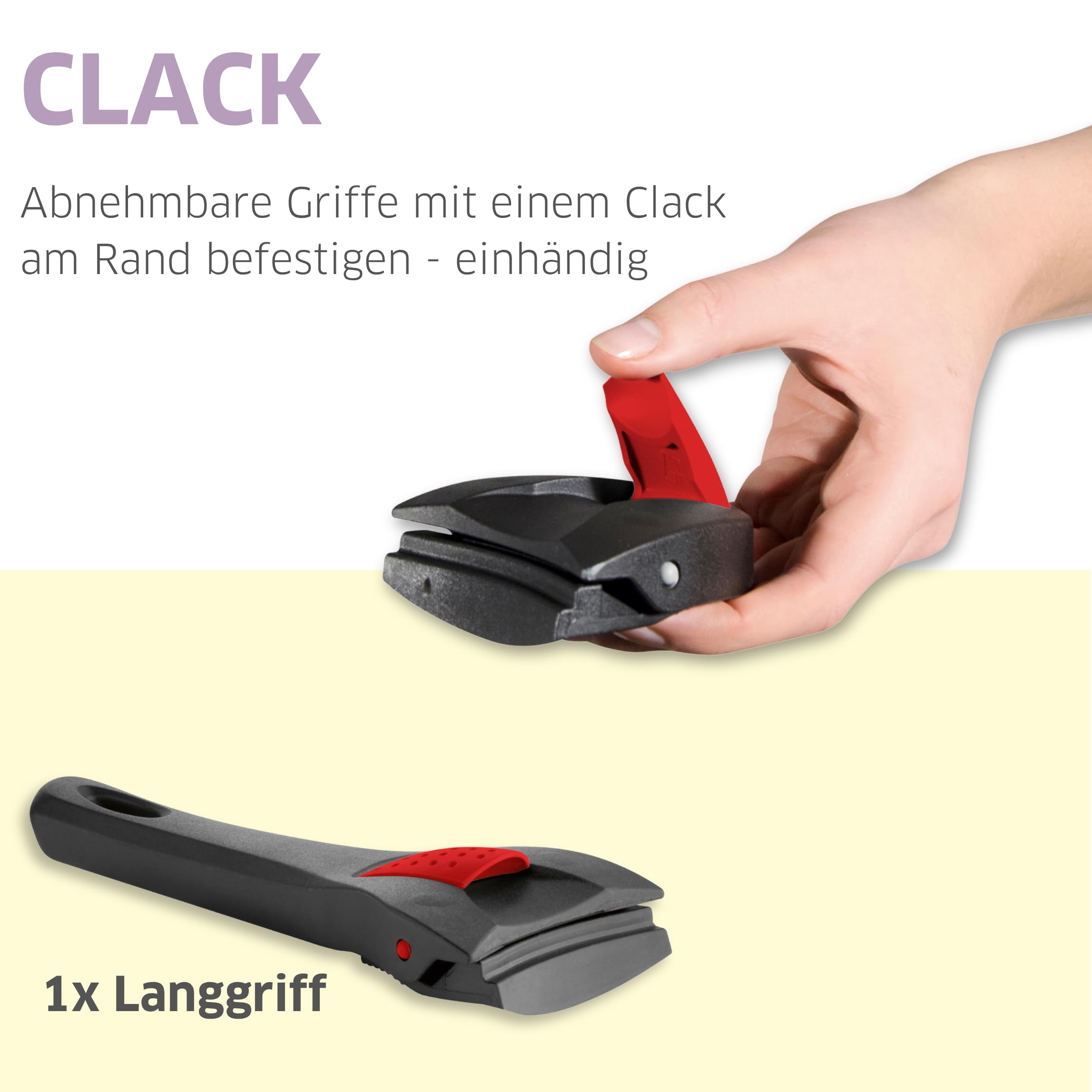 Pfannenset 3-tlg, abnehmbarer Griff, Induktion | Glasdeckel, Edelstahl 18/10, spülmaschinenfest, ideal für Camping, Backofen und platzsparend stapelbar