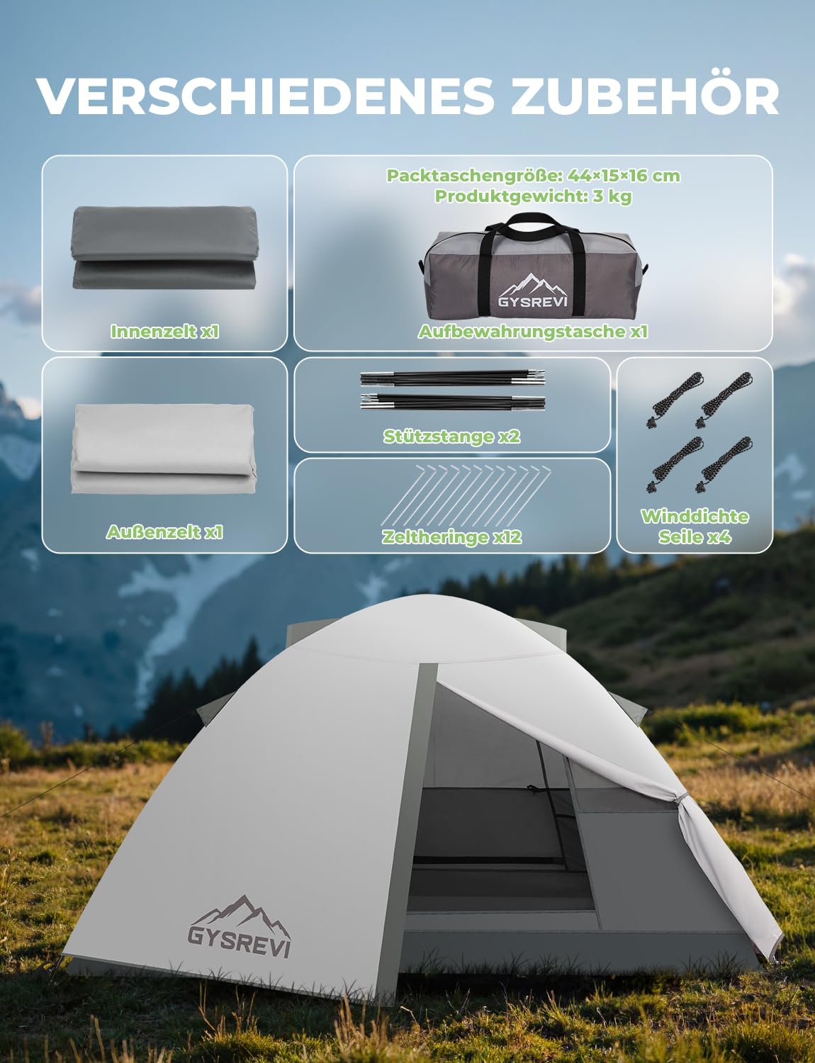 Camping Zelt Wurfzelt Zelt 2 Personen Kuppelzelt | Campingzelt Wasserdicht Winddicht Dome Tent Ultraleicht Zelt für Camping Outdoor Trekking
