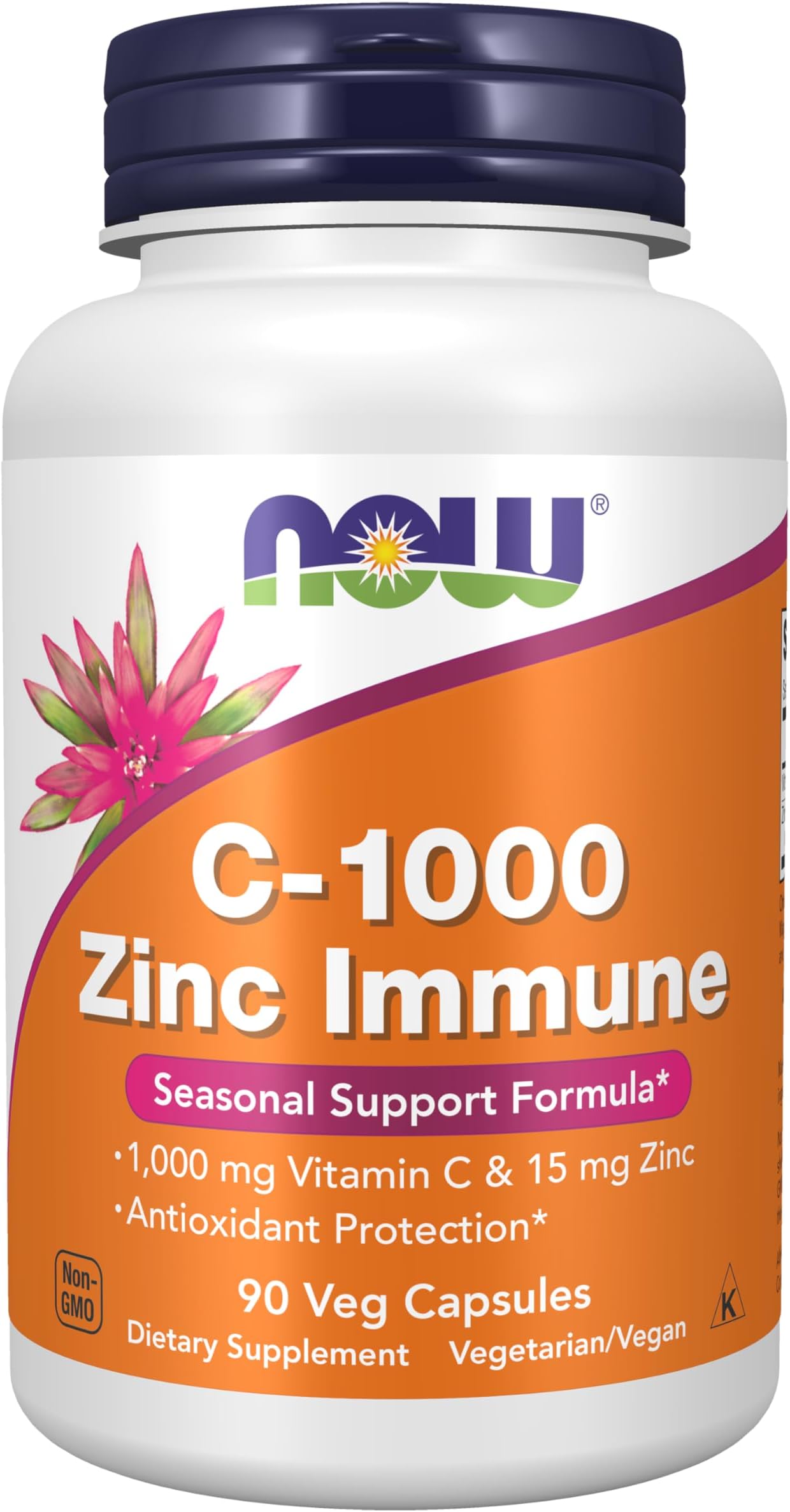 Foods, C-1000 Zinc Immune, Vitamin C, 1,000 mg & Zinc, 15 mg, 90 Veg Capsules