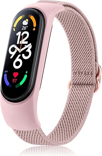 Wanme Bandas para Xiaomi Mi Band 56  7 Correa para mujeres y hombres, correa deportiva elástica suave compatible con Amazfit Band 5 bandas de