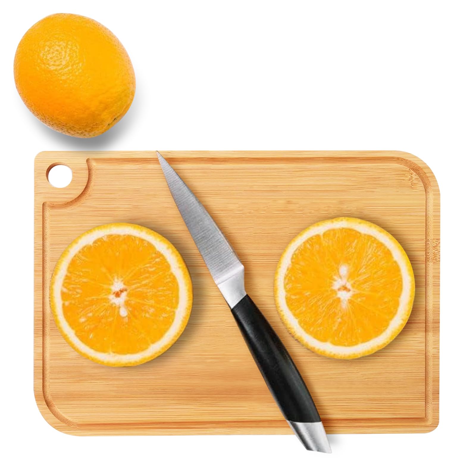 PYSUG Mini Bamboo Cutting Board for Kitchen - Small Bamboo Cutting Board, Cutting Boards with Juice Grooves, Serving Board Set, Thick Chopping Board for Fruits