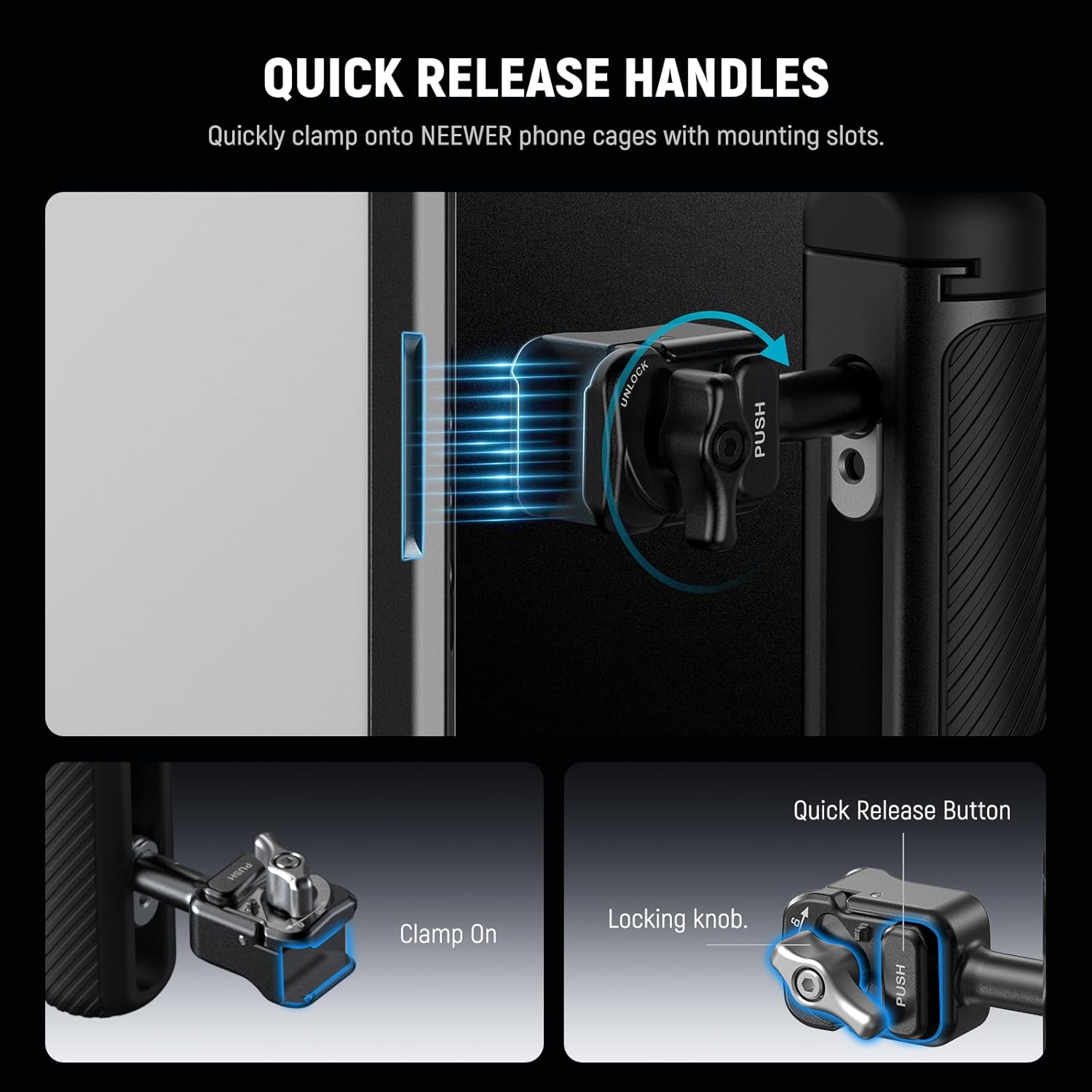 NEEWER PA082 S25 Ultra Phone Cage Holder for Recording Filming with 2X Handle, 67mm Filter Adapter, 17mm Lens Backplate, T Mount Adapter, Video Rig Stabilizer Compatible with Samsung Galaxy S25 Ultra