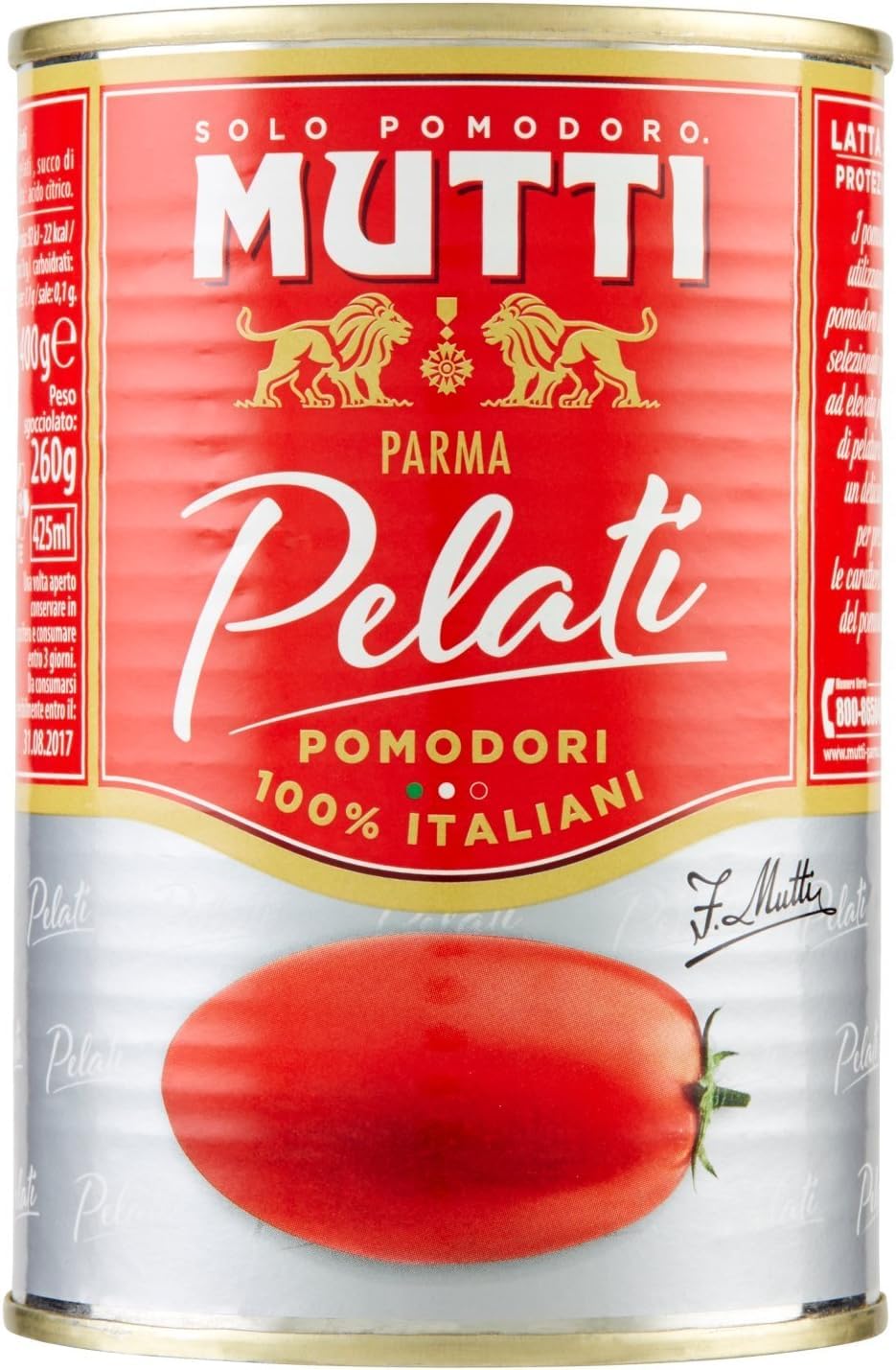 Italian Gourmet Pomodori Pelati geschälte Tomaten 48 x 400g Dose | Interi in salsa, gusto italiano; ideal für Saucen, Pizza und lange, Gesamtnettogewicht 19,2 kg + Kostenlos Polpa 400g