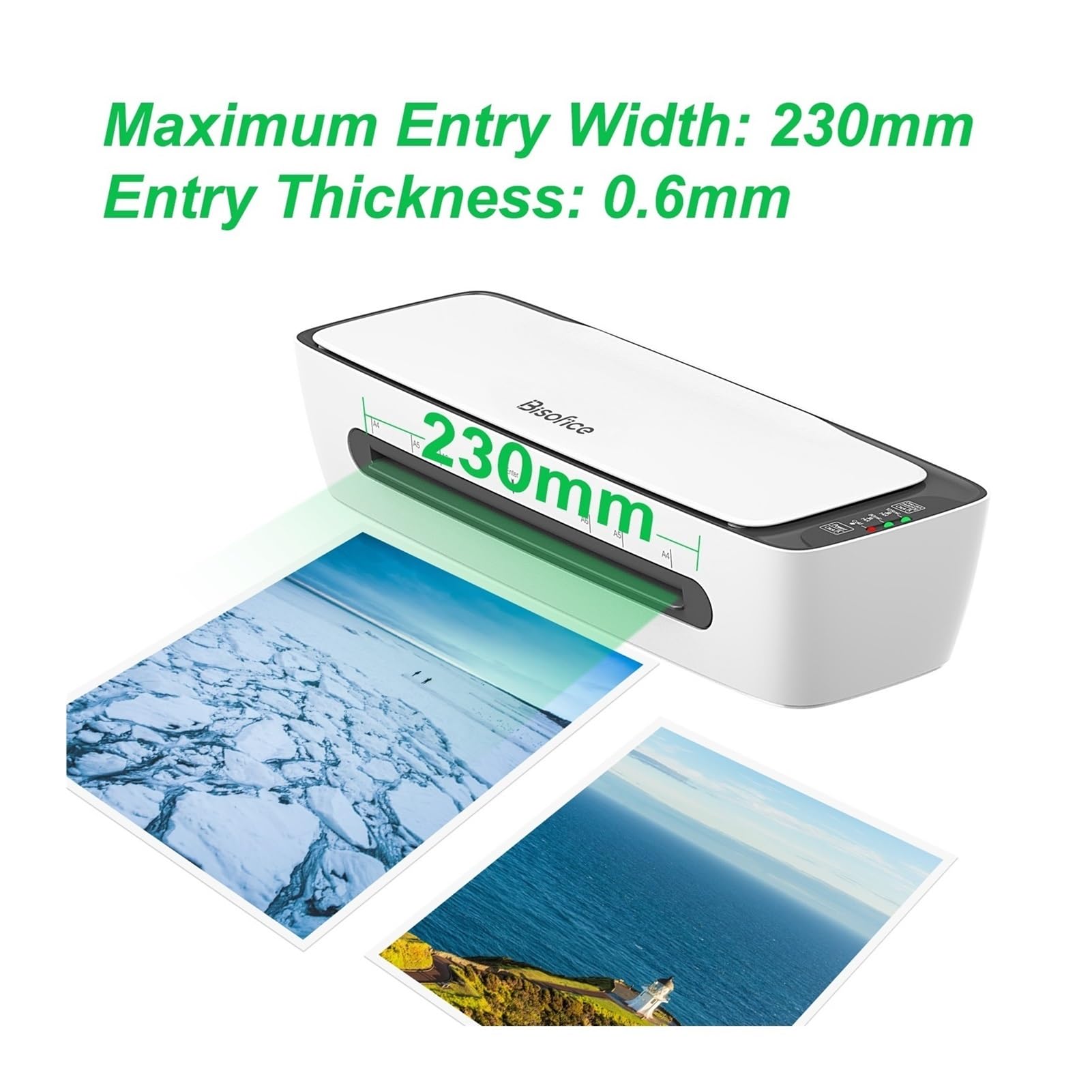 VChics Laminiergerät, SL688 Desktop-Laminiergerät-Set, A4-Größe, multifunktional, Heiß- und Kaltlaminierung, 2 Rollensystem, max. Breite 9 Zoll, for A4/A5/A6 Für Homeoffice und Schule