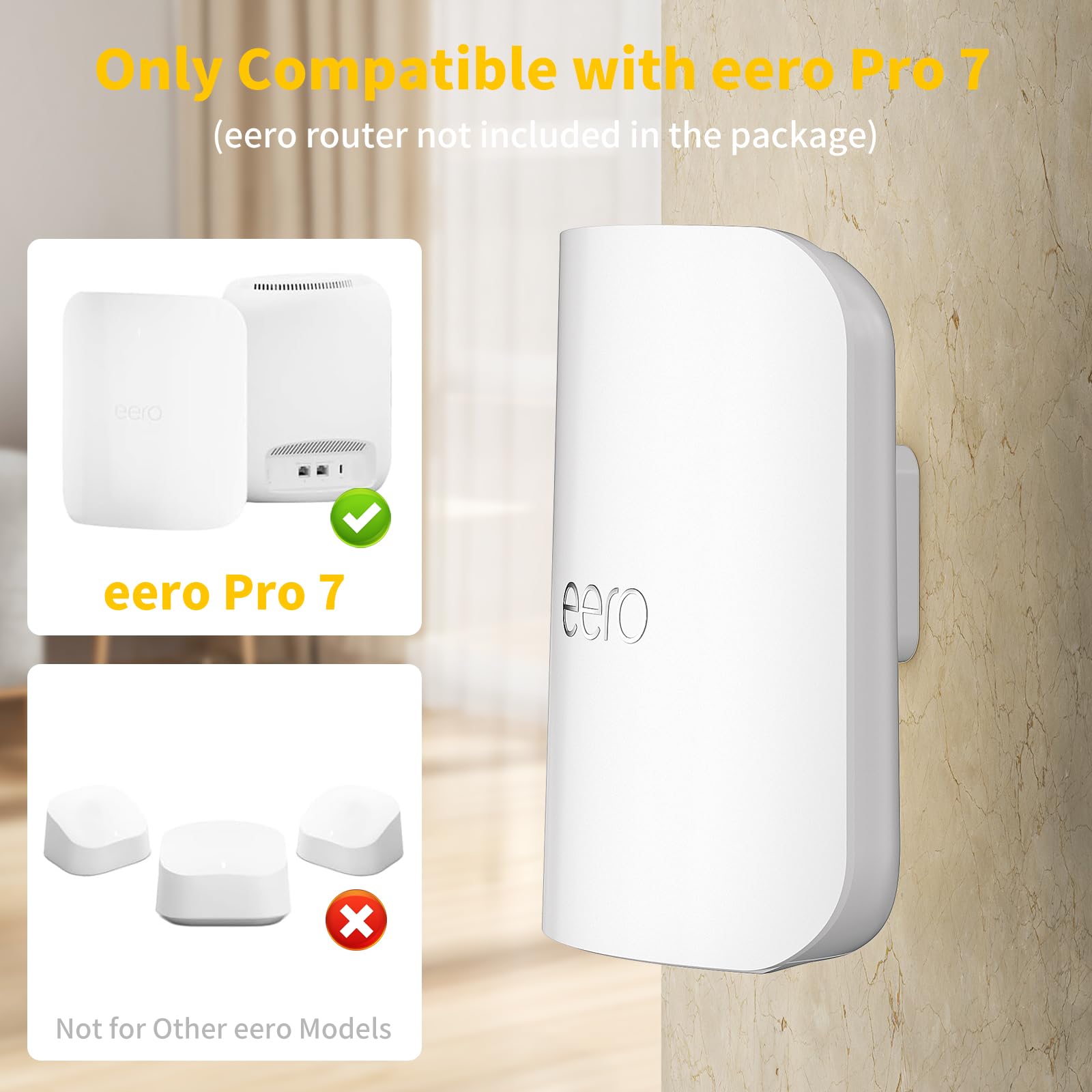 Dunear eero Pro 7 Wall Mount Bracket (2-Pack), Sturdy ABS Holder with Cable Management - Image 2