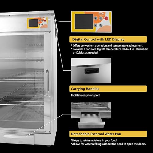Miniatura 3 de Ventilador eléctrico de 4 estantes circulado, calentador de alimentos para sostener sartenes de mesa de vapor de 4 pulgadas de profundidad