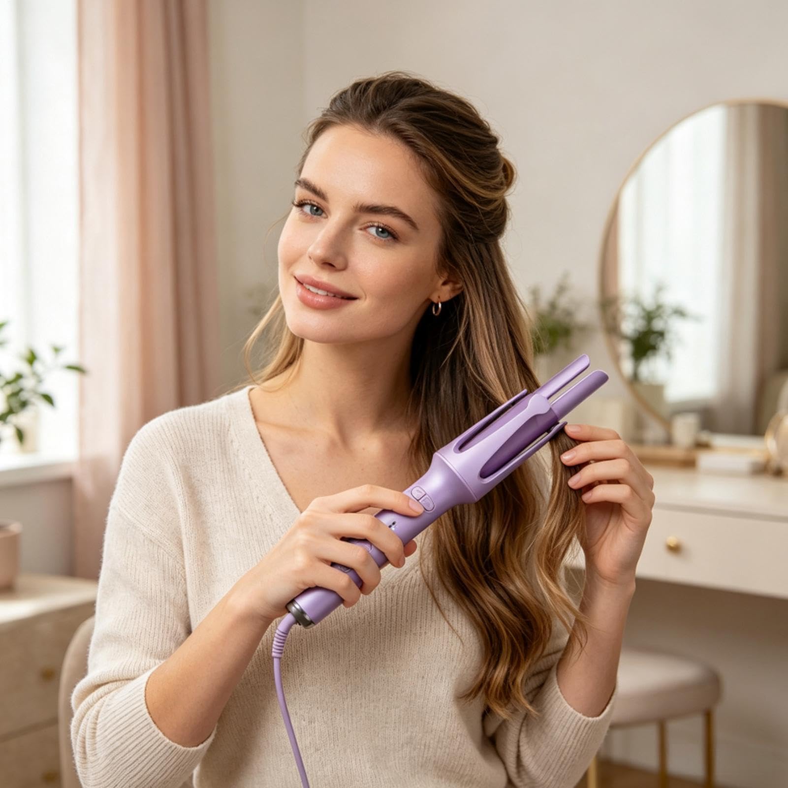 Arricciacapelli Rotante Modellatore Capelli 32mm con 4 Livelli di
