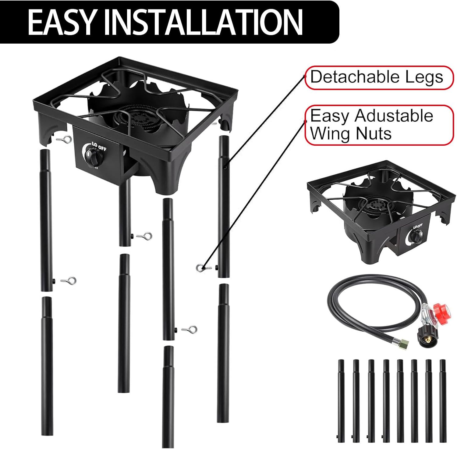コンパクトなシングルストーブ オープンフレーム設計でスペースを節約 効率的な狭いキャンプ設定 スペースの節約