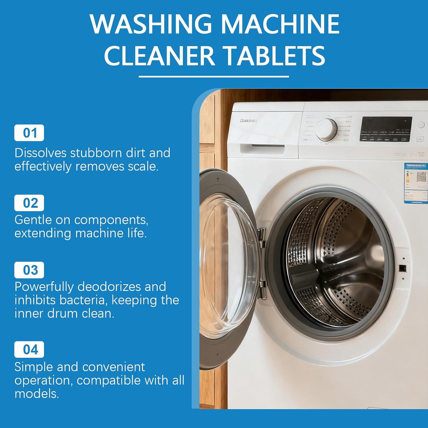 Fight Mold & Odor! 12 Pack Washing Machine Deep Cleaner Tablets - Descaler for HE Front/Top Load Washers. Septic Safe, Eco-Friendly Formula for Drum & Seal. 12 Month Kit.