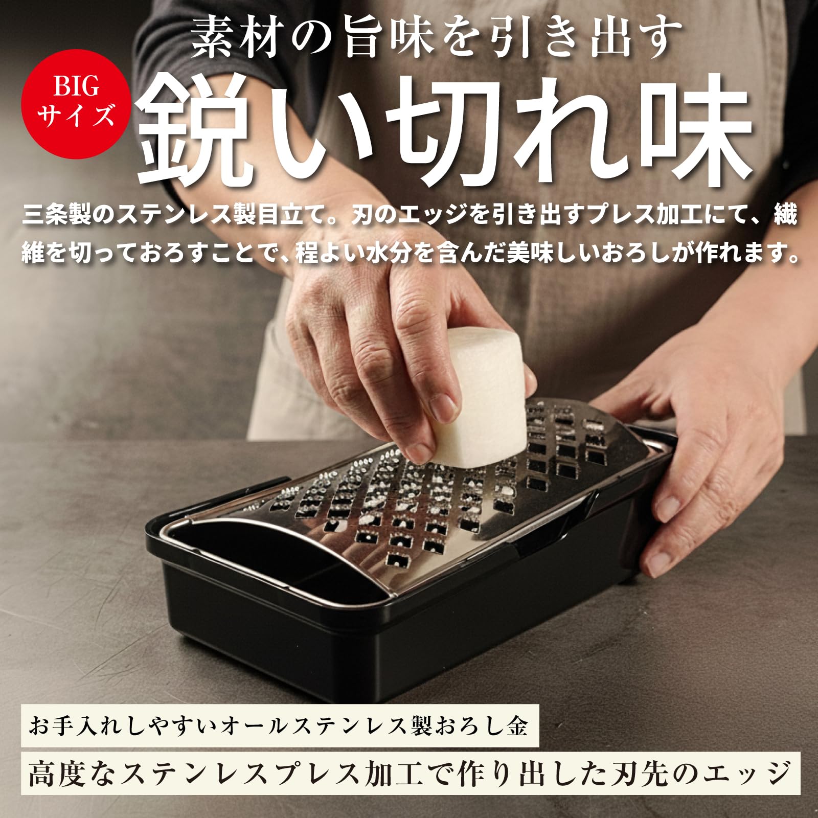 Amazon | 業務用プロおろしSPEEDY 黒 受け皿 日本製 オールステンレス