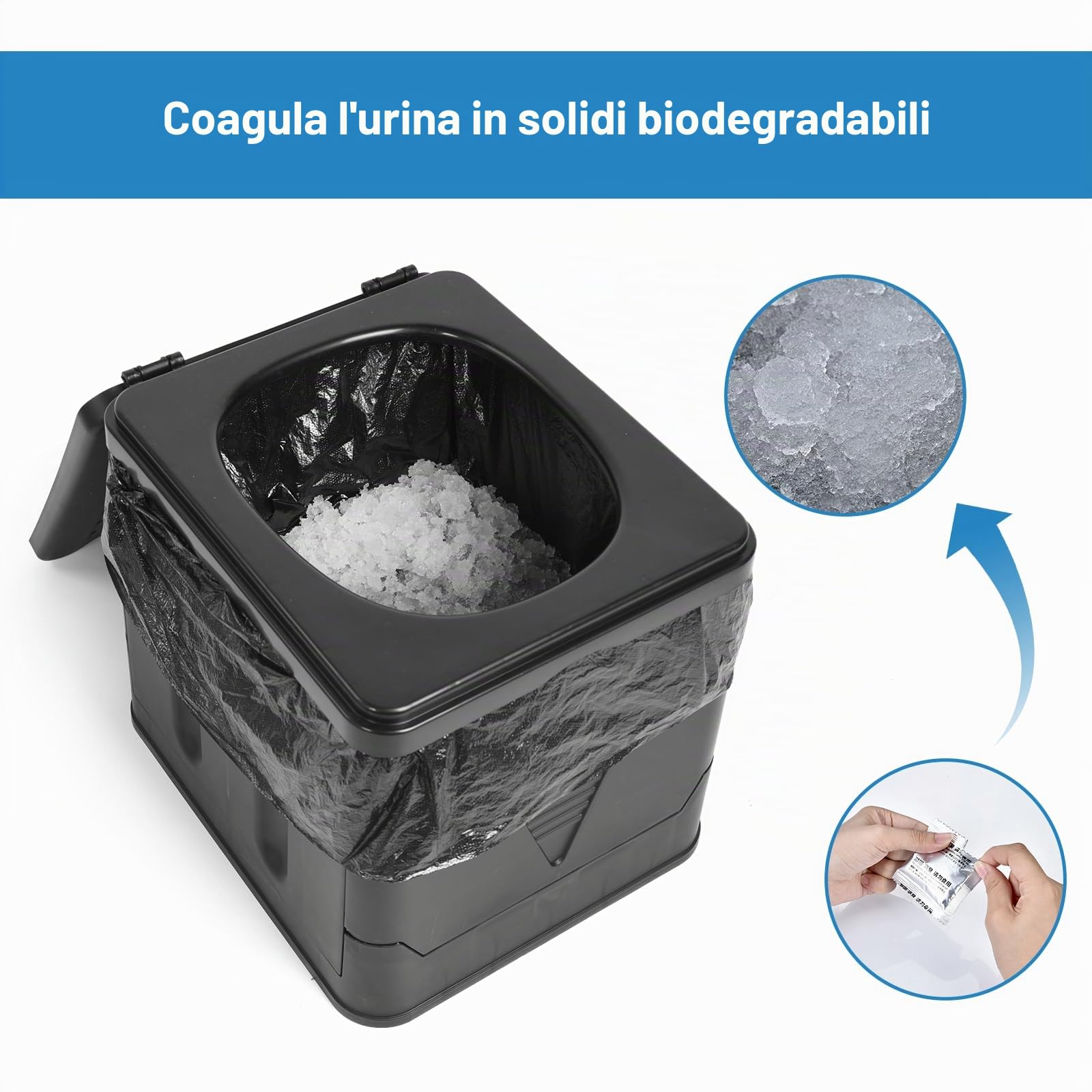 OTraki WC Portatile Adulti, Gabinetto Portatile Adulti Pieghevole, WC da Campeggio, Toilette Portatile da Esterno/Camper