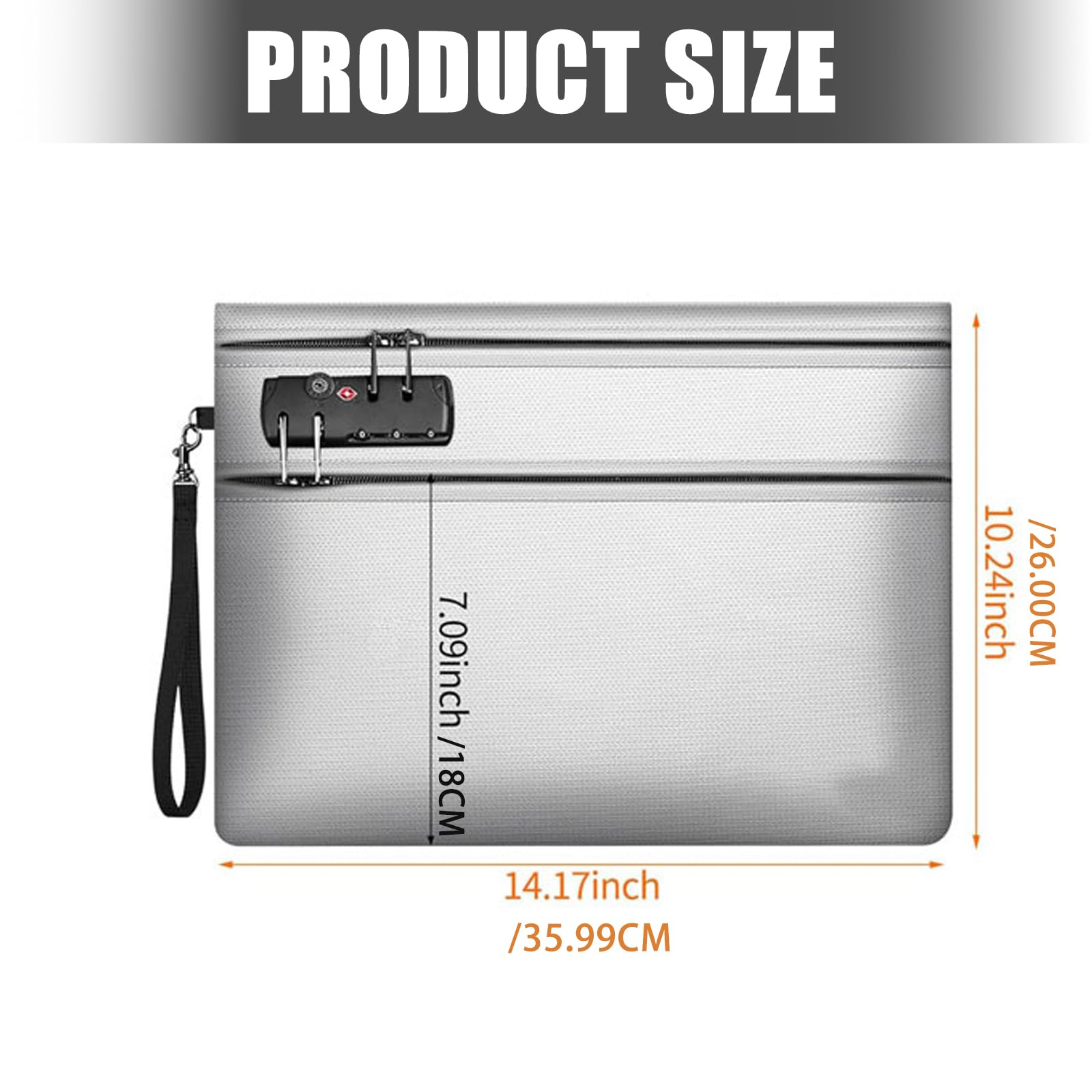 Custodia per archiviazione con cinturino da polso con chiusura con cerniera, custodia per documenti, borsa organizer piatta per viaggi a casa, custodia per documenti riservati, custodia