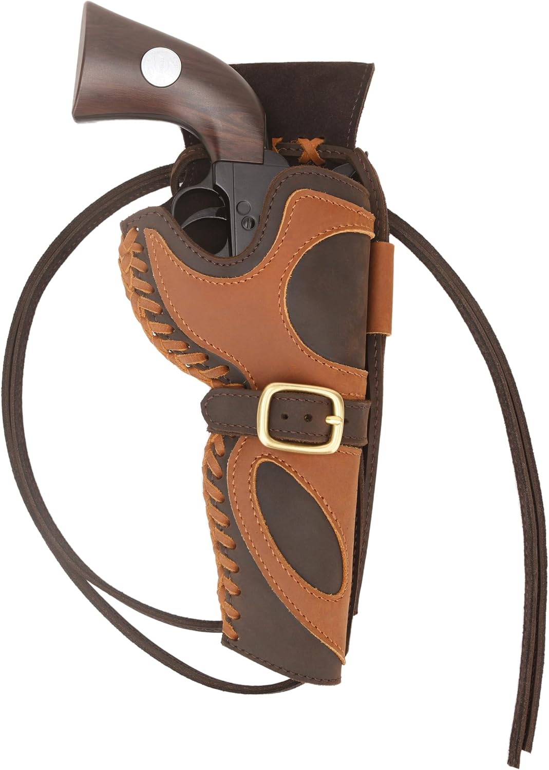 Leather Western Revolver Protector Hunting Cowboy Gun Holsters, Fit 4" to 6" Barrel