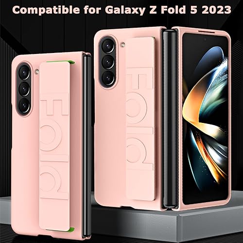 Miniatura 6 de NINKI Funda compatible con Samsung Galaxy Z Fold 5 con pulsera, protección de policarbonato a prueba de golpes, delgada y ligera para Samsung Galaxy