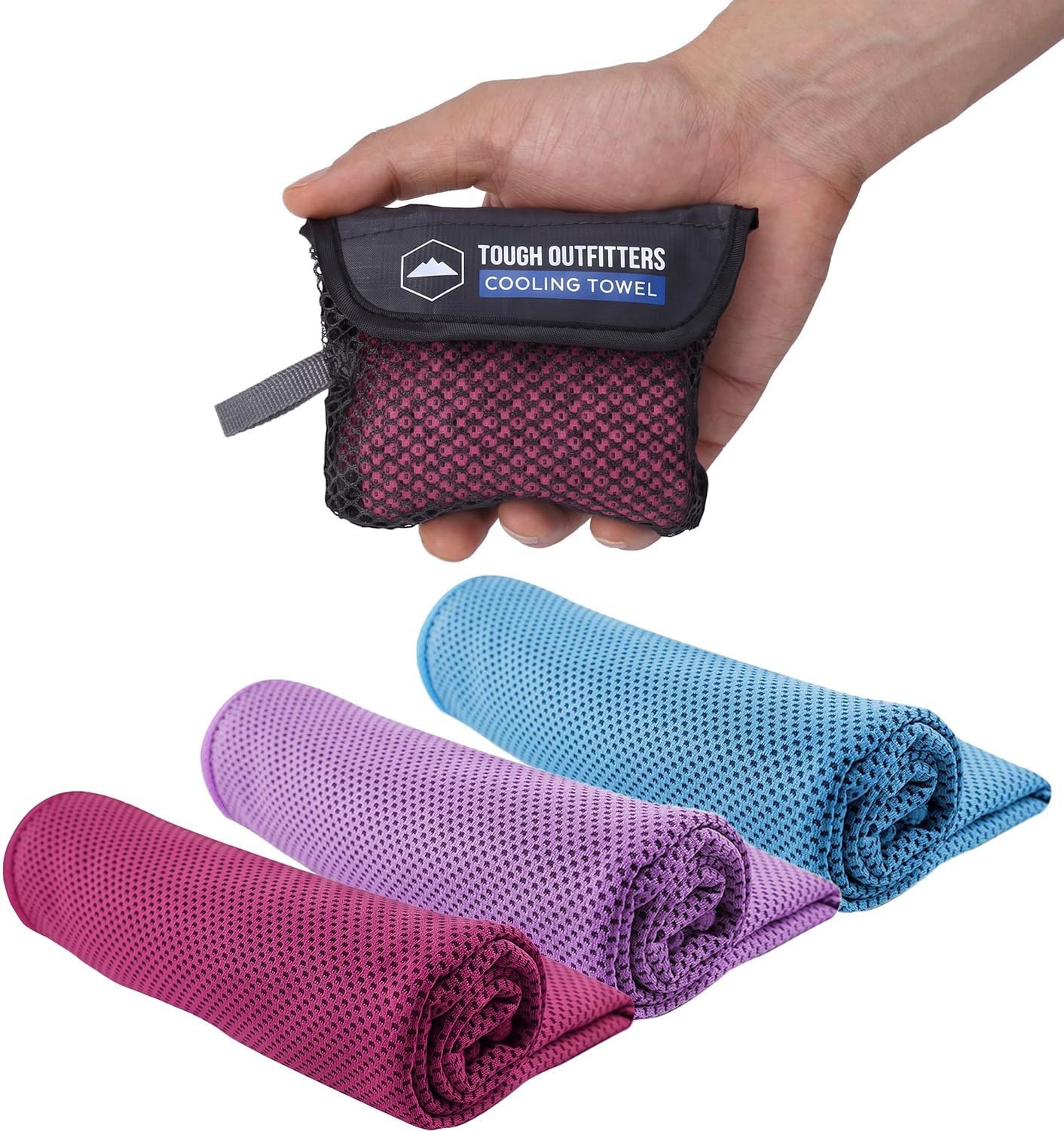 Tough Outdoors Cooling Towels - Cooling Neck Wraps for Hot Weather - Neck Cooler for Quick Cool Down for Gym, Workout, Running, Golf & Yoga - Skin Cancer Foundation Recommended-image-4