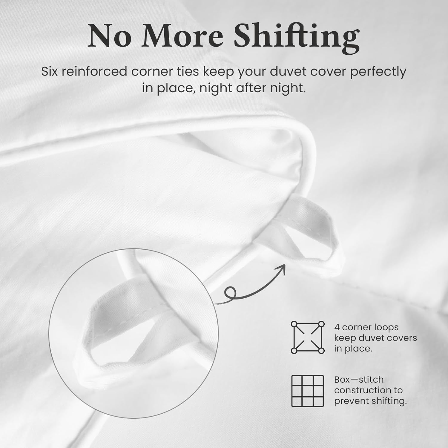 COHOME Twin/Twin XL Size Wool Comforter, 300GSM All-Season Duvet Insert with 60s Long-Staple Cotton Cover, Breathable with 8 Corner Ties, Great Gift Idea, White 68“x 86”