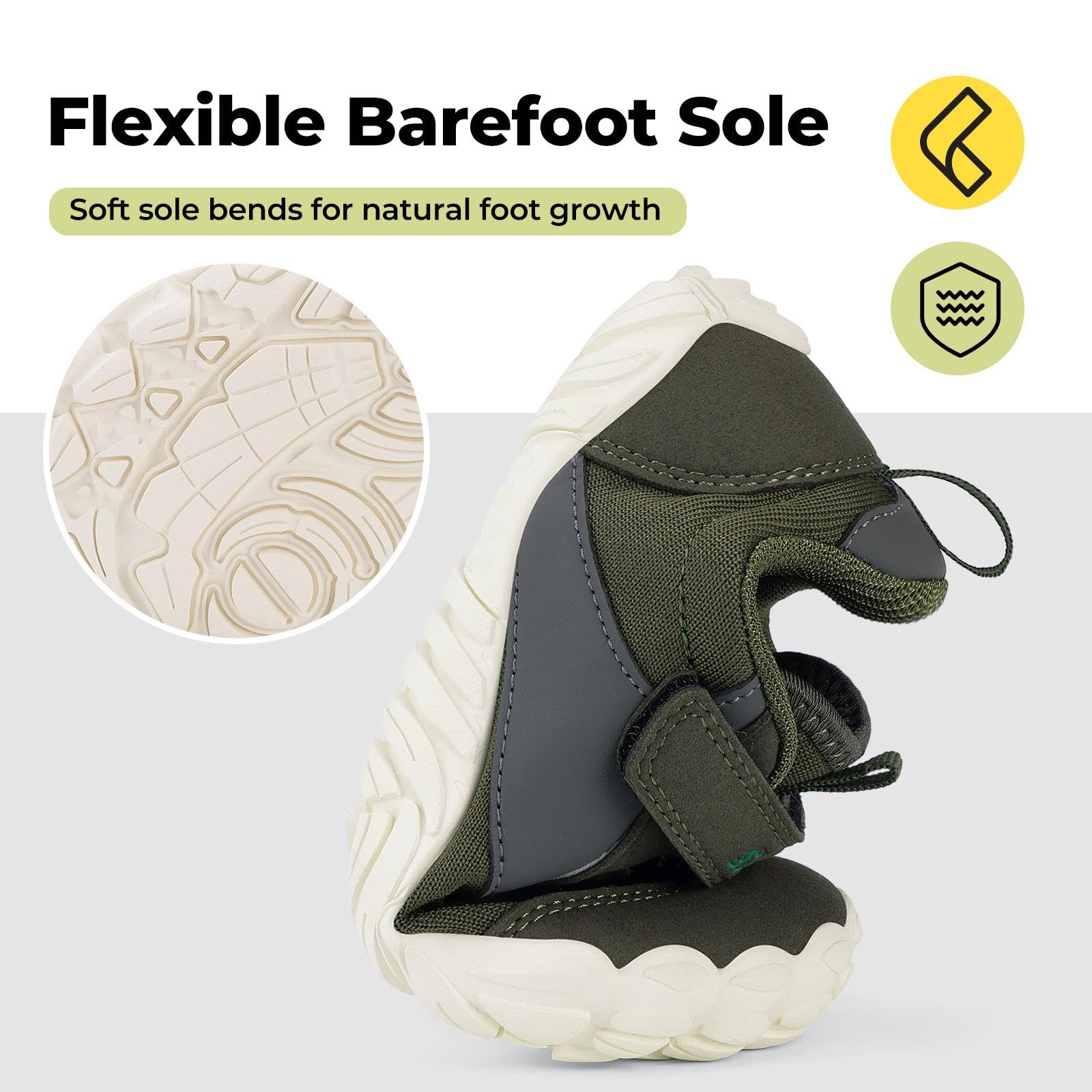 SAGUARO Barefoot Dziecięce lekkie trampki minimalistyczne, oddychające, z szerokimi palcami, rozmiar 25-36
