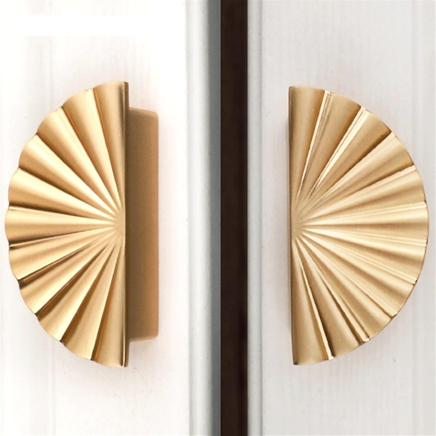 EVURU Handles Gold Solid Pulls Door Knobs and Pulls Handle for Furniture Kitchen Cupboard Closet Drawer Home 1Pcs (Color : Bright Gold 64mm)